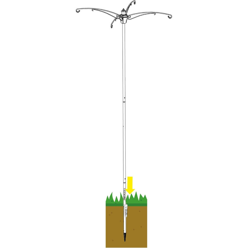 Brome BirdsUP Versa 4 Bird Feeder Pole Kit, 4-Arm Hanging Station, Black