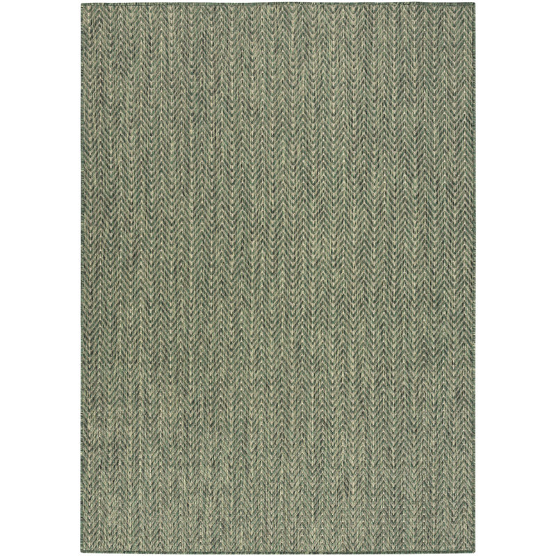 Remmie Black Modern Indoor/Outdoor Rug, Rectangle 5' x 7', Green