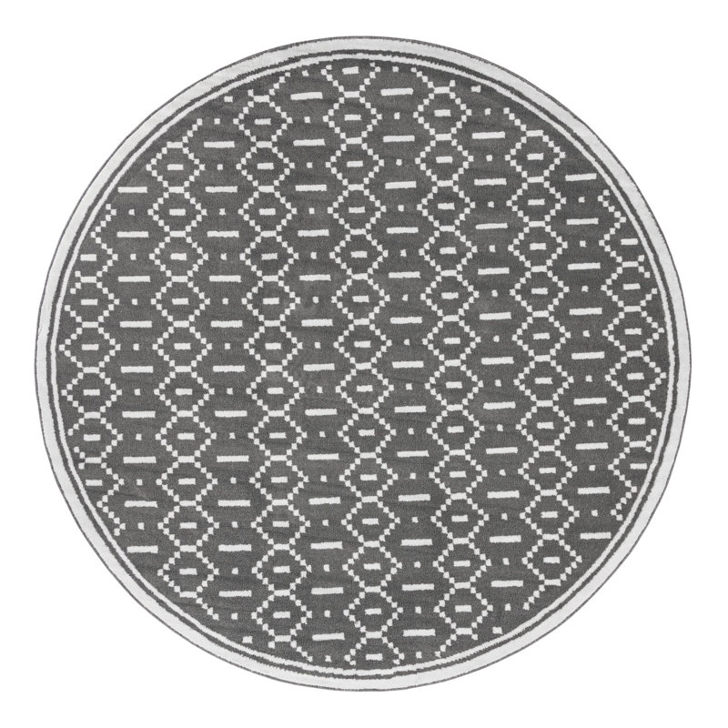 Tapis Ivy Bronx Begna Nathanyl gris, Rond 10 pi