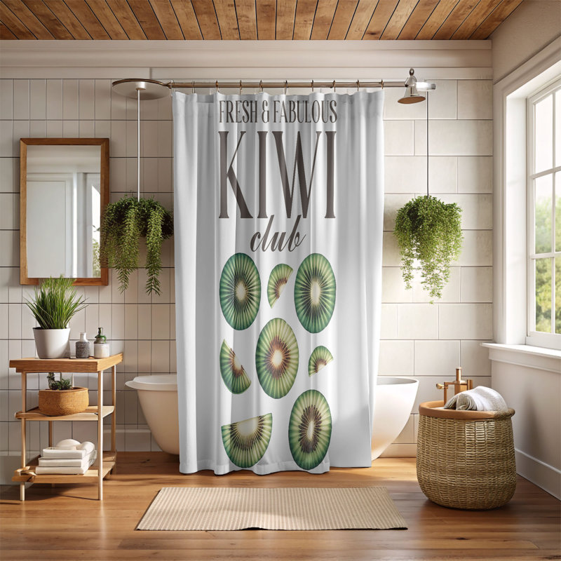 Rideau de douche 1 pièce Subtle Fruit, H 74 po x l 71 po