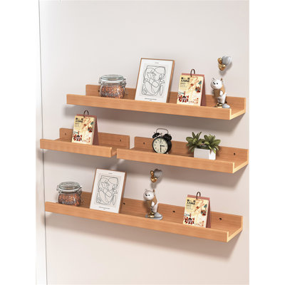 Teagann Wood Floating Shelf