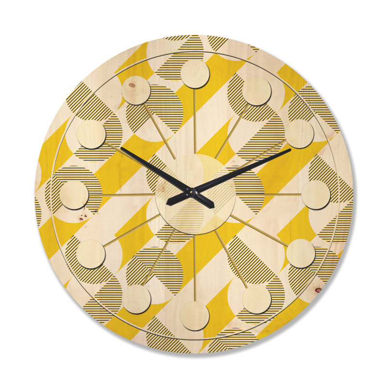 Horloge murale abstraite géométrique II, Grand
