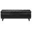 Button-Tufted Storage Ottoman Bench PU Leather Bench With Wood Legs Black