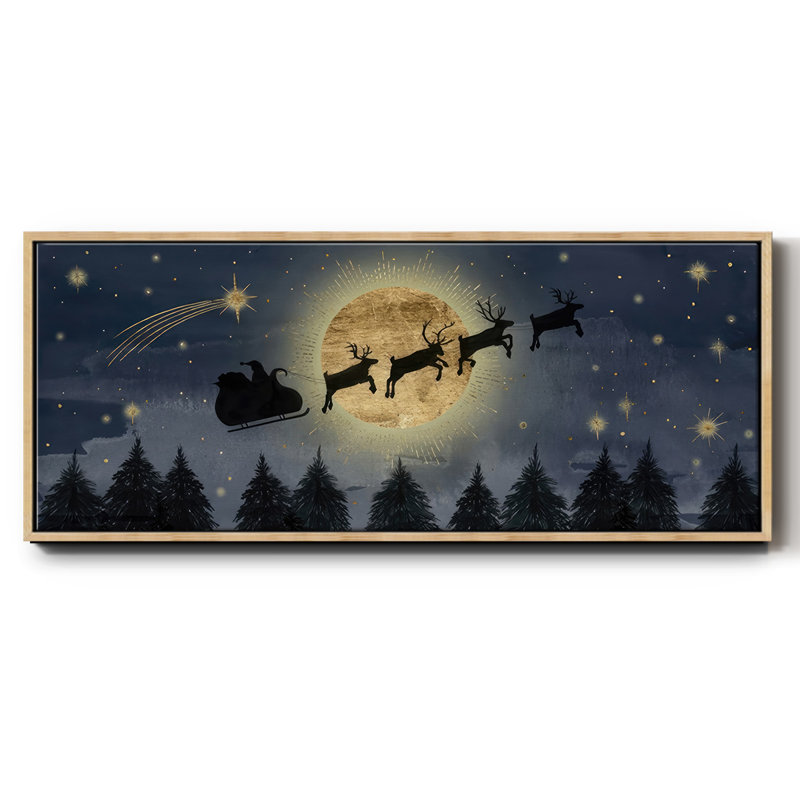 Santas Ride- Framed Canvas, 12" H x 30" W
