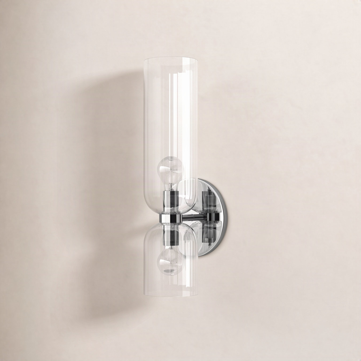 Sahriyah 2-Light Dimmable Armed Sconce, Polished Nickel