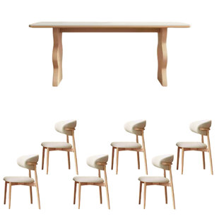 Wavy feet sintered stone dining table set