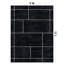 Tapis noir antidérapant Windowpane Grid-927281003