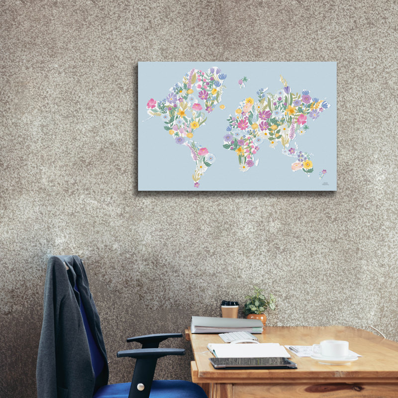  «Spring Meadow World» par Laura Marshall, art mural sur toile, 40 po x 26 po