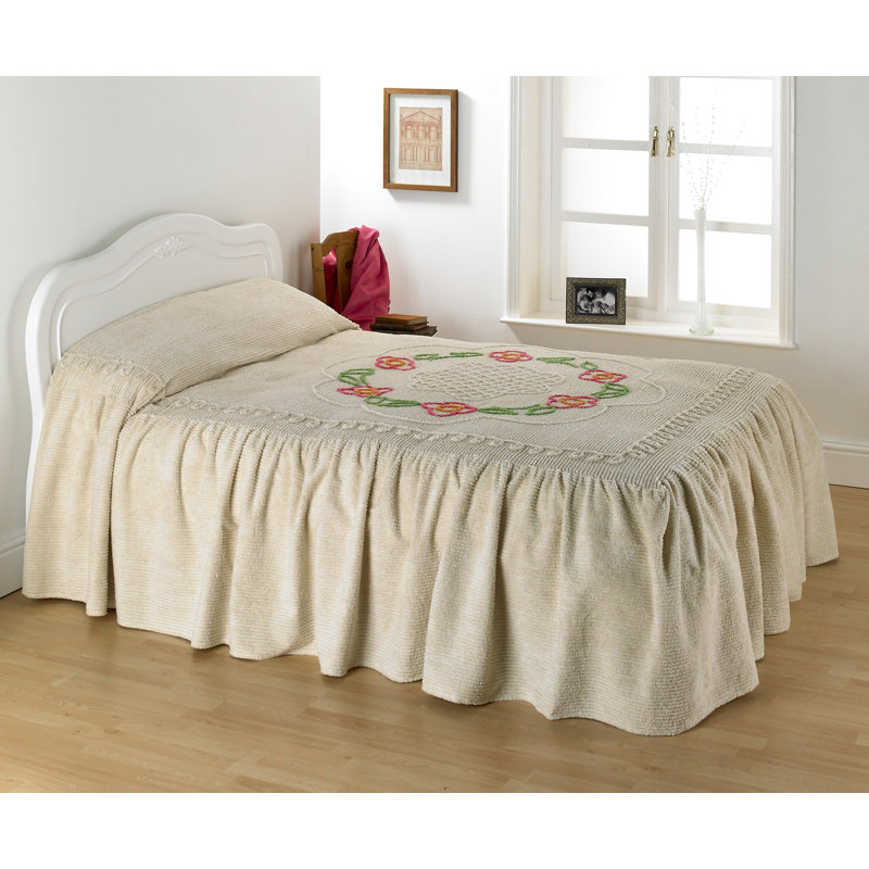 Jacques Cotton Blend Solid Colour Bedspread, Pink, 212 x 265 cm Bedspread