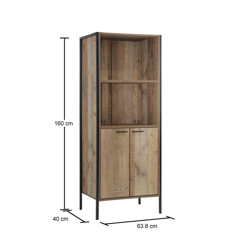 Bodgers 160cm H x 63.8cm W Standard Bookcase, Rustic Oak
