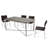 Alagan Glass Top Metal Base Dining Table