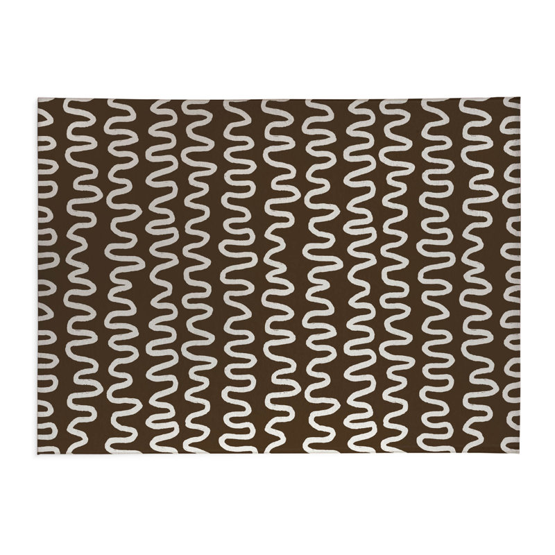 Tapis de cuisine Wiggle, Brun moka, Rectangle 5 pi x 7 pi