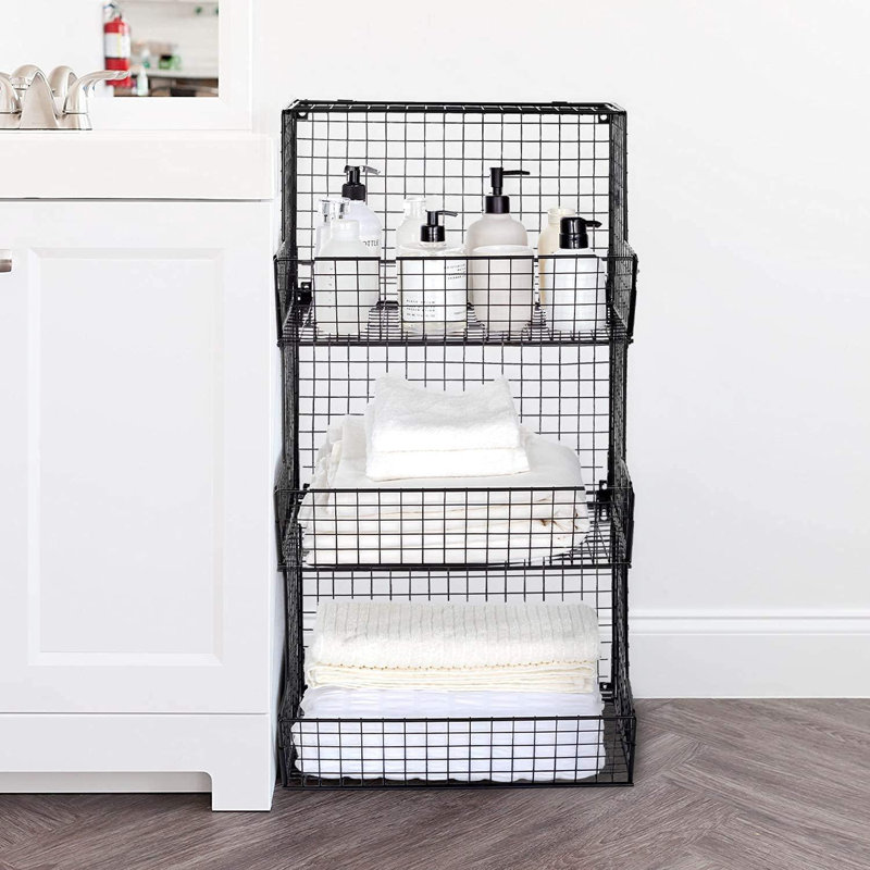 Metal Wall Organizer with Wall Baskets