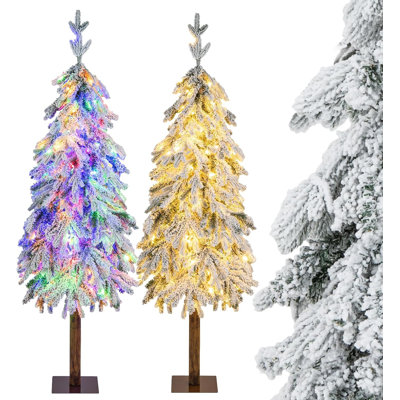 Lighted Artificial Pine Christmas Tree