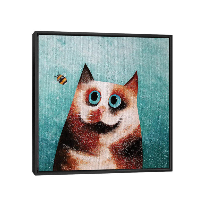 «Bebe and Bee» par Vicky Mount - reproduction d'art, Toile avec cadre noir, Aucun mat, H 18 po x l 18 po x P 1,5 po