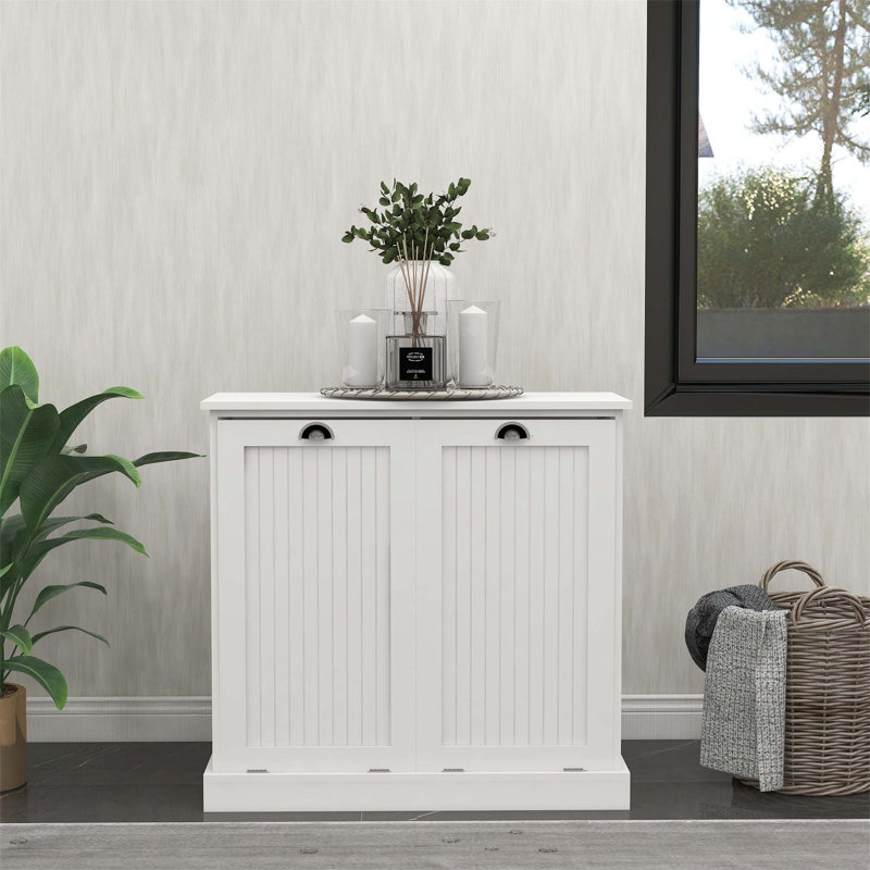 Armoire à linge à deux compartiments inclinable pour le salon