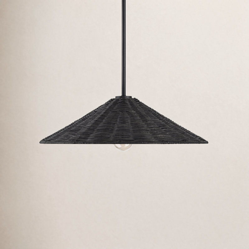 Lilliana 1-Light Dimmable Height Adjustable Pendant, Matte Black, 5" H x 20" W x 20" D