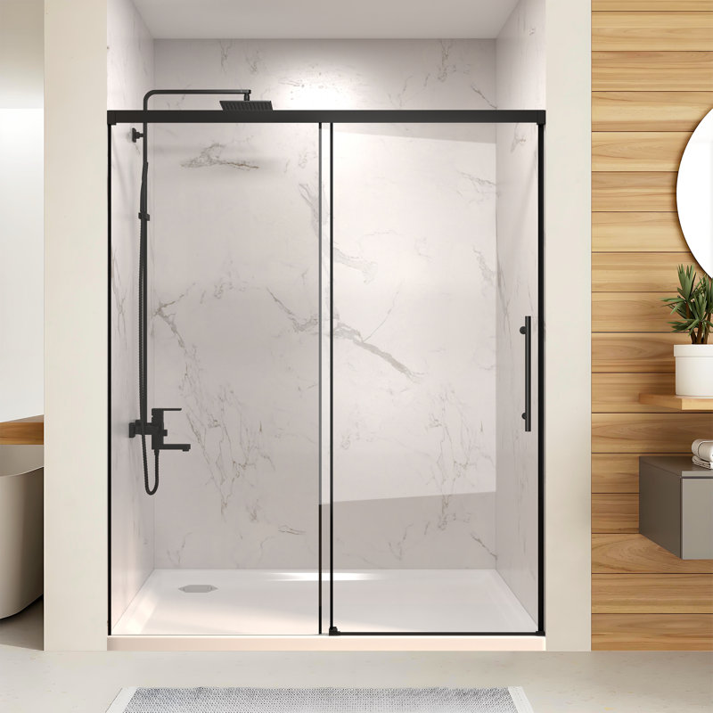 44-48" Wide X 72" High  Single Sliding Shower Door With Clear Glass