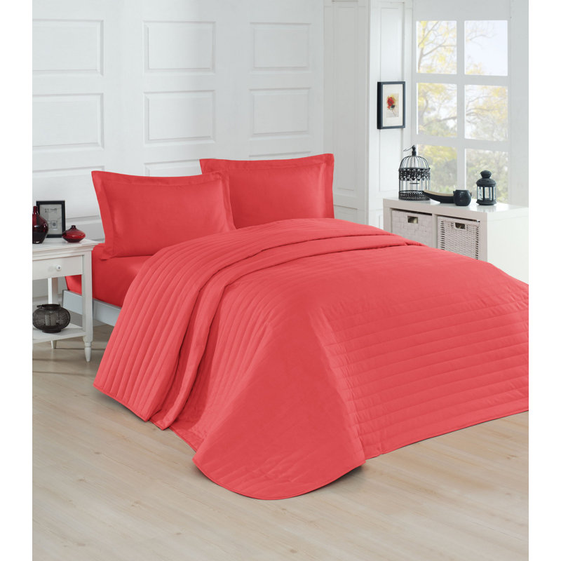 Couvre-lit en coton rouge Hajredin