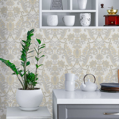 Luxury Andrien Deep Embossed Wallpaper, Elegant Premium Quality Wallcovering