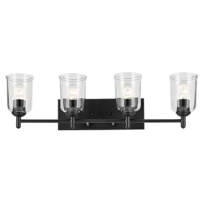 Éclairage pour salle de bain 4 lumières 29,75 po avec verre transparent 29,75 po
