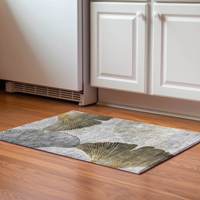 Premium Machine Washable Cerrito Gray Rug, Rectangle 1'8" x 2'6"