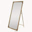 Miroir de plancher 70,1 po x 31,9 po en or antique avec support