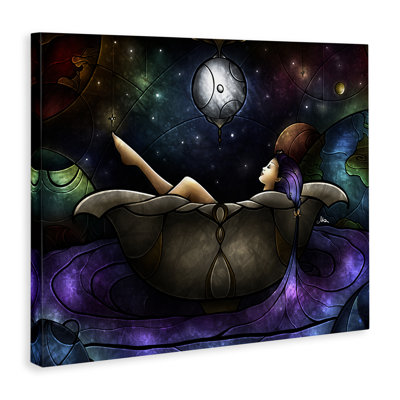 Bathing Under Moonlight Canvas, design by Mandie Manzano