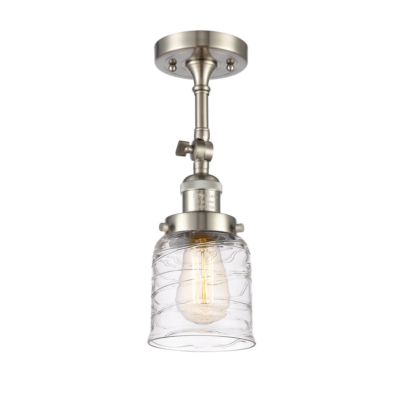 Applique murale 1 lumière 8 po Bell, Nickel satiné brossé, DEL, Tourbillon déco transparent