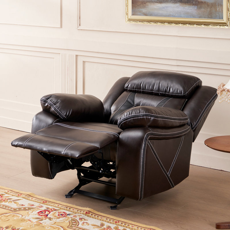 Leather Recliner Comfortable Seating with Rocking Glider for Living Room Rocker Single Sofa