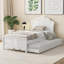 Lit plateforme de petite taille avec lit gigogne escamotable en bois massif avec finition lit blanc