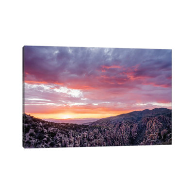 Landscape With Mountains At Sunset, Sugarloaf Mountain, Chiricahua National Monument, Arizona, USA - Wrapped Canvas Print
