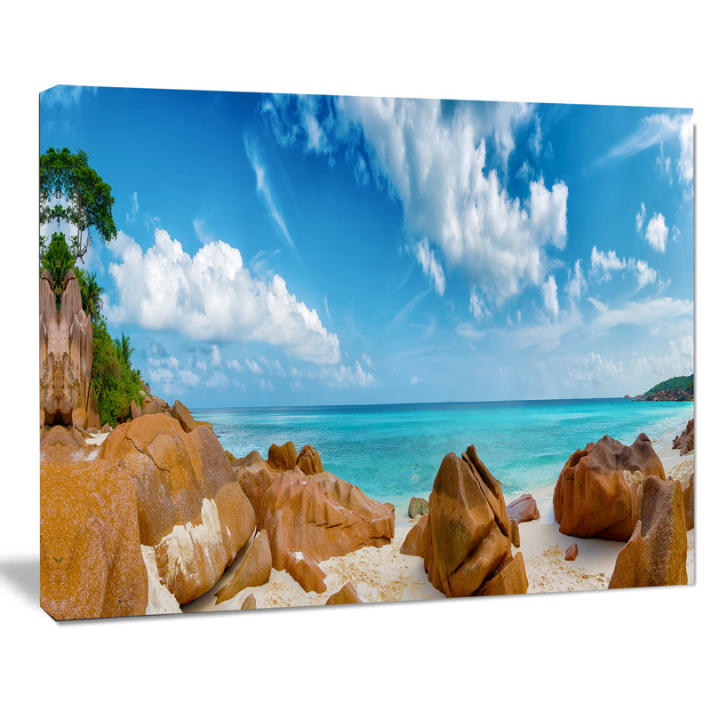 Rocky Seychelles Island Panorama - reproduction de photo sur toile tendue, H 8 po x l 12 po x P 1 po