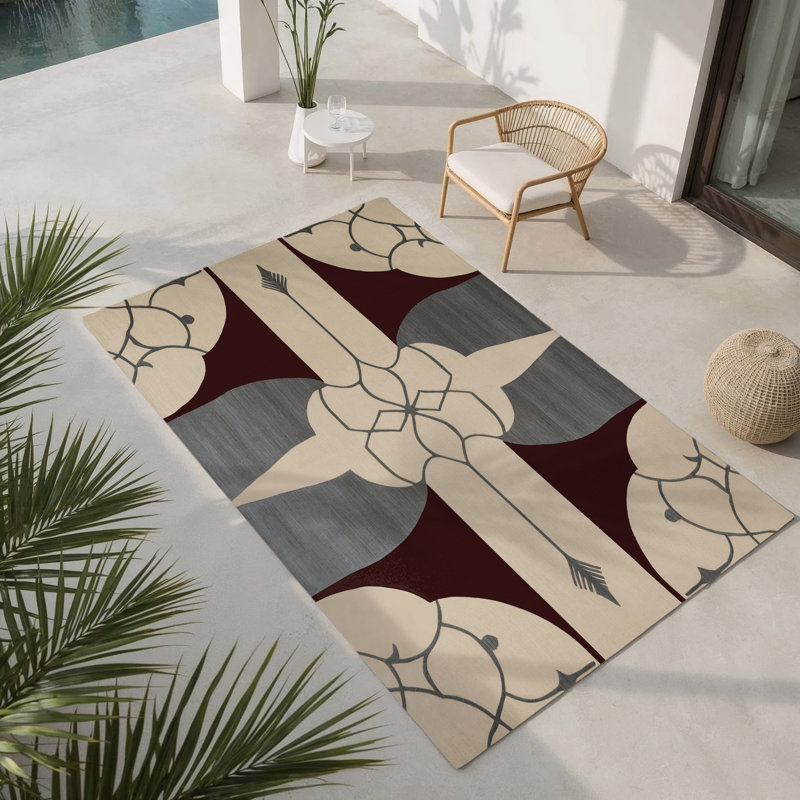 Pattern Reflection Indoor And Outdoor Area Rug, Rectangle 1'6" x 2'6"