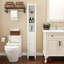 Tall Bathroom Storage Cabinet,1 Doors Freestanding Cabinet