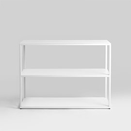 Rayne 75cm H Steel Geometric Bookcase, White, H75 x W100 x D35cm