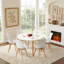 100cm Modern Beech Wood Dining Table with Solid Wood Legs - Round Table-841791764