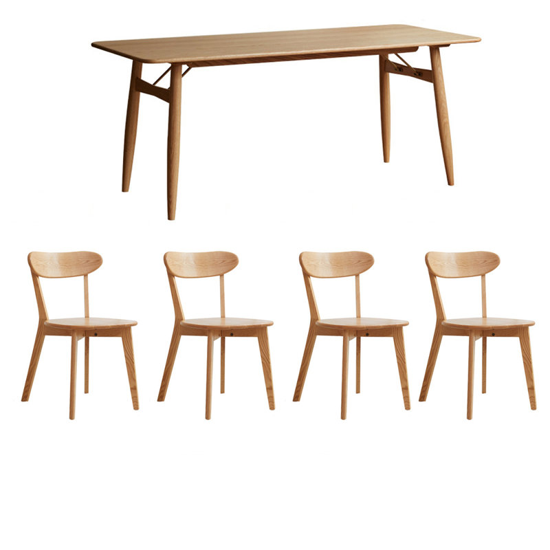 Ensembles de table de salle à manger en bois de chêne massif., H 29,53 po x L 78,74 po x l 31,5 po