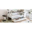 Lit de jour simple en bois avec rangement multifonctionnel et bureau, bureau efficace blanc antique