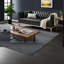 Canapé spacieux 3 places de 201 cm (79,1 pouces), style Chesterfield en cuir PU noir, design moderne pour la maison-1584151165