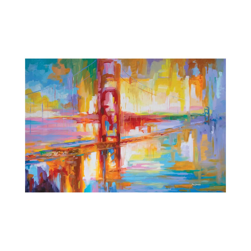 Golden Gate Bridge by Leon Devenice - Painting on Canvas, Wrapped Canvas, 66.04cm H x 101.6cm W x 1.91cm D