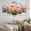 Collage de fougères multicolores - ensemble d'art mural floral en métal