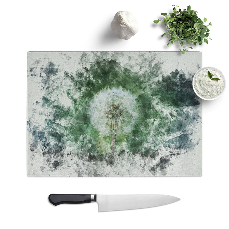 Dandelion Seeds Vol.1 Watercolour Chopping Board, 0.4cm H x 28.5cm W x 39cm L