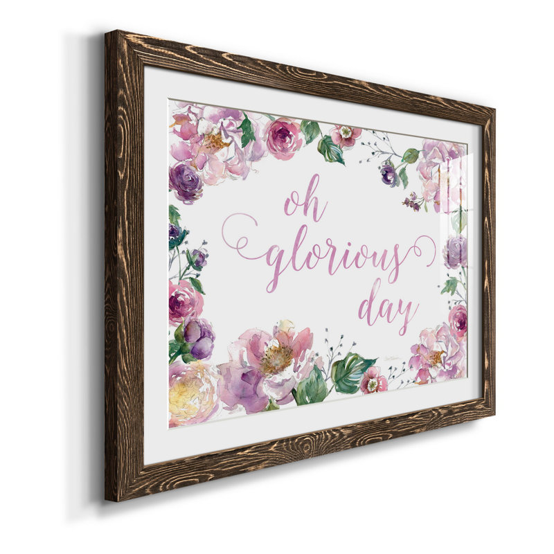 Oh Glorious Day - reproduction d'art sur papier encadrée, H 37,5 po x l 27,5 po x P 1,5 po, Papier noyer