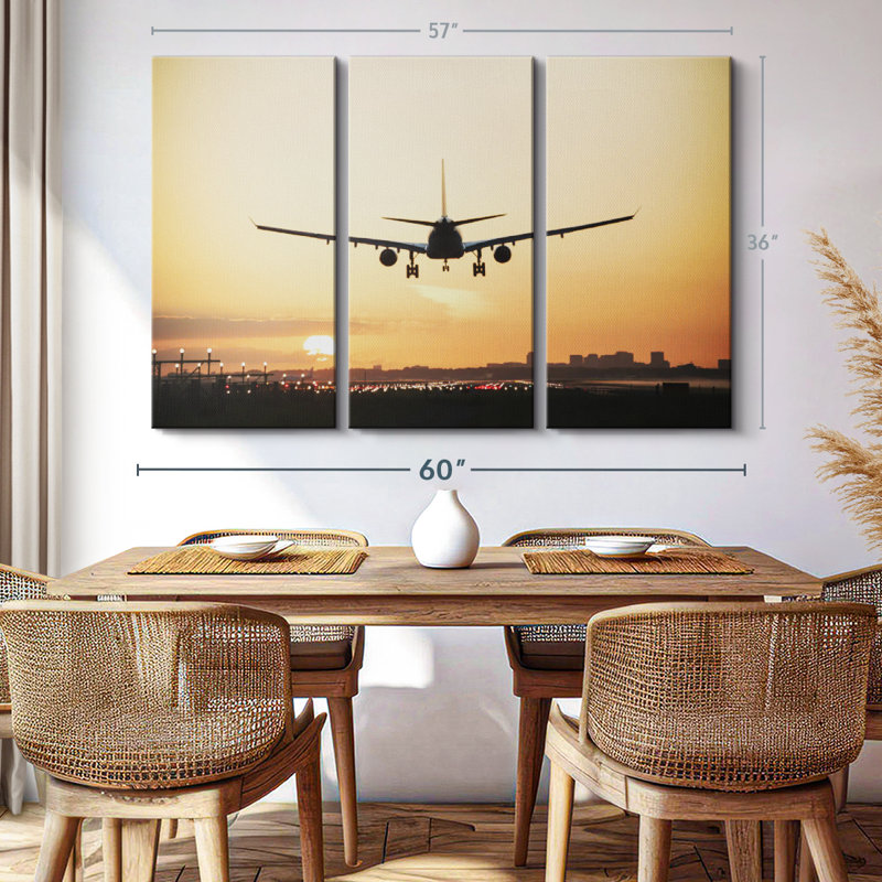 «Sunrise Air plane» sur, H 36 po x l 57 po x P 1,25 po