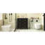 Meuble-lavabo de 30 po avec lavabo en céramique, 3 tiroirs, structure en bois massif, apparence classique, panneau de charnières à fermeture en douceur réglable, poignée en métal doré, lavabo de style rétro-25836008