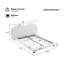 Structure de lit plateforme extra-épaisse rembourrée avec tête de lit fendue luxueuse, tissu molletonné Teddy, 800 lb robuste, facile à assembler, blanc, grand