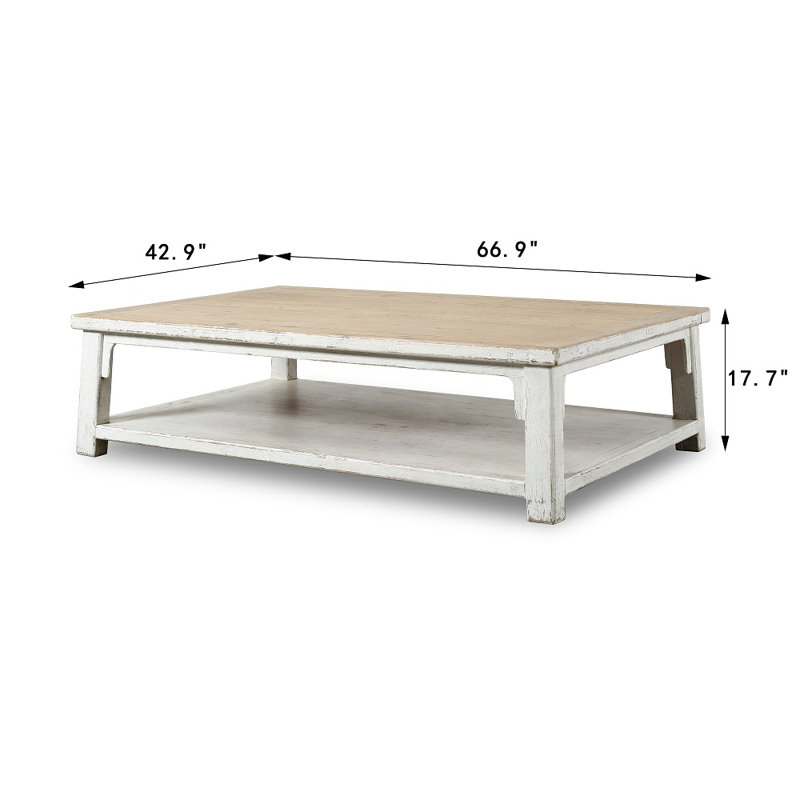 Amalfi Solid Wood Coffee Table, 18" H x 67" W x 43" D, Wood