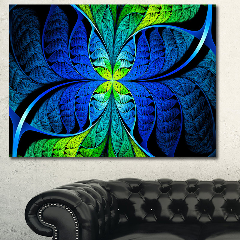 « blue green », impression en verre coloré, impression sur toile, H 30 po x l 40 po x P 1 po