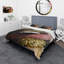 Ensemble de housse de couette Modern - Rouge à lèvres noir et paillettes dorées - Polyester-66390644